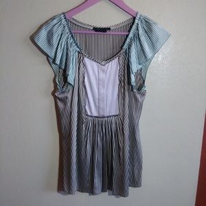 BCBG MAXAZRIA Multi colored Boho Short Sleeve